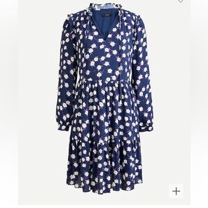 J Crew NWT floral tiered long sleeve dress
